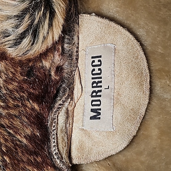 Morricci Coat Jacket Penny Lane Lined Faux Suede Faux Fur Collar Pockets Tan L - Picture 7 of 12